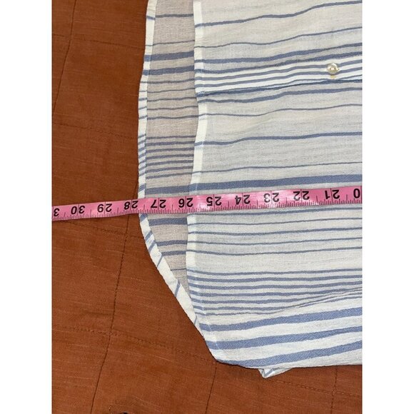 Sundance Womens Blue & White Striped Button-Up Shirt XL - Picture 9 of 10